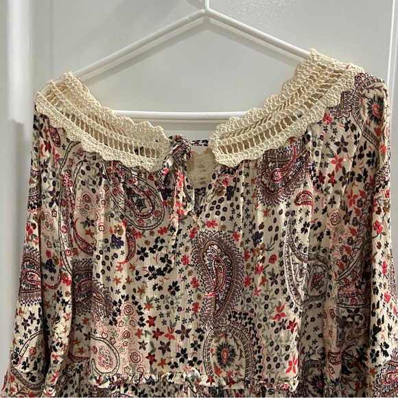 NWT Babydoll Clip Dot Crinkle Gauze Crochet Neck Top, Size 1 (14/16) - Picture 8 of 10